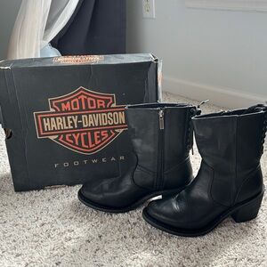 Harley-Davidson Black “Erin” Leather Ankle Boots